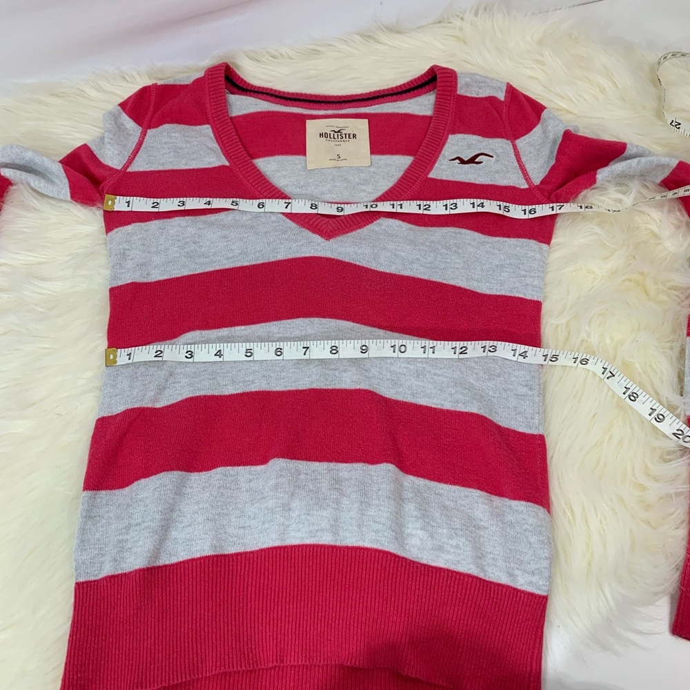 Hollister pink grey v neck lightweight sweater - Picture 5 of 7